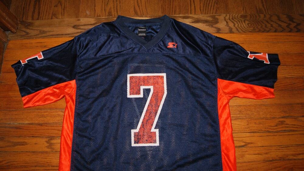 ILLINOIS FIGHTING ILLINI #7 Starter Blue Football Jersey Size XL Vintage 90s
